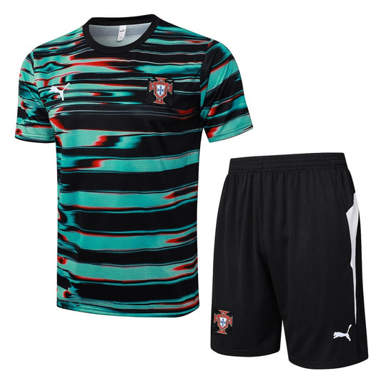 Ensemble maillot short Portugal 2025 vert noir